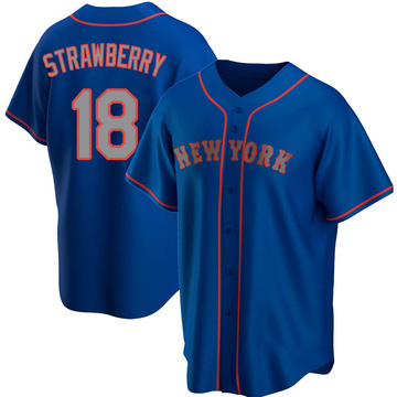 Men's New York Mets #18 Darryl Strawberry Authentic Grey Throwback Baseball  Jersey