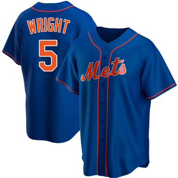 Mens Majestic New York Mets DAVID WRIGHT Baseball Jersey GRAY New –