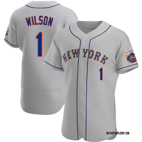 Youth New York Mets #1 Mookie Wilson Authentic Grey Road Cool Base Baseball  Jersey