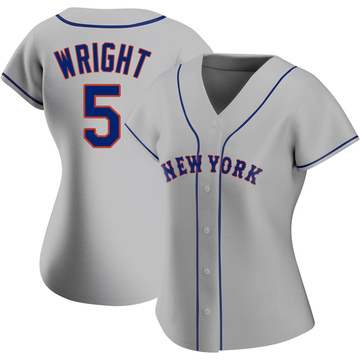 Women's New York Mets #5 David Wright Replica White/Pink Strip Baseball  Jersey